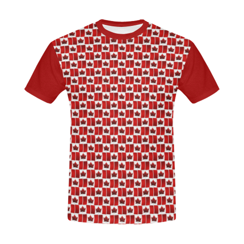 Canadian_Flag T-shirts Plus Size All Over Print T-Shirt for Men/Large Size (USA Size) Model T40)