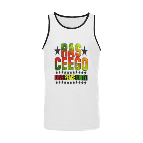 Ras CeeGo White RED GREEN YELLOW Men's All Over Print Tank Top (Model T57)