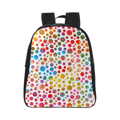 Colorful Balls Polka Dots Design School Backpack (Model 1601)(Small)