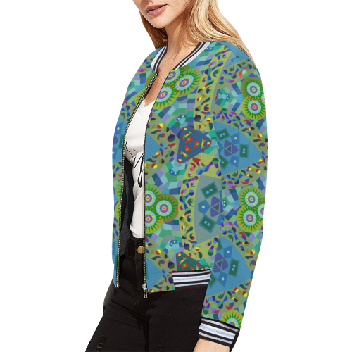 Latest Moa Design May 2020 All Over Print Bomber Jacket for Women (Model H21)