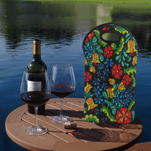 MosaicArt tropic floral by JamColors 2-Bottle Neoprene Wine Bag