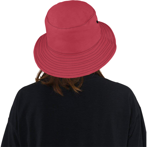 Asiatic Lily Royal Red Solid Color All Over Print Bucket Hat