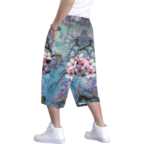 Cherry Blossom Men's All Over Print Baggy Shorts (Model L37)