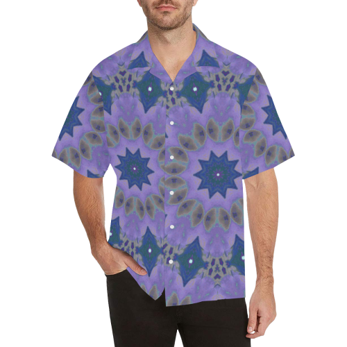 Purple Mandala Geometric Hawaiian Shirt (Model T58)