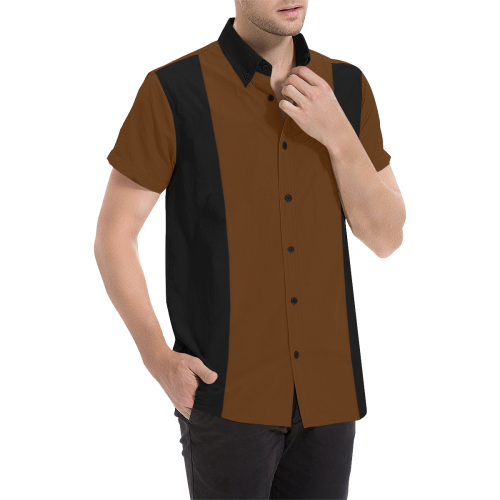 Only two Colors: Dark Brown - Black Men's All Over Print Short Sleeve Shirt (Model T53)