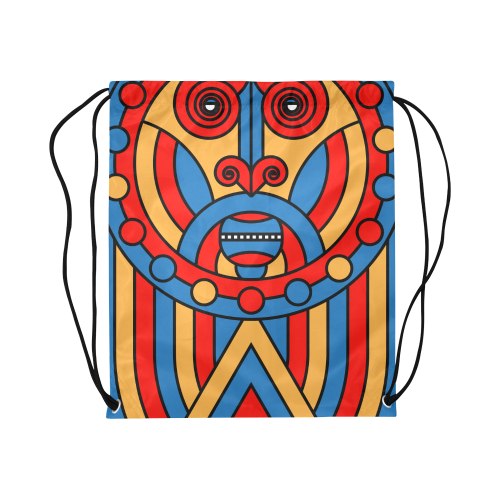Aztec Maasai Lion Tribal Large Drawstring Bag Model 1604 (Twin Sides)  16.5"(W) * 19.3"(H)