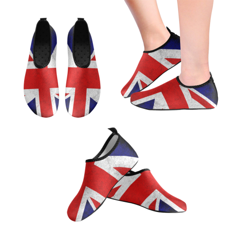 United Kingdom Union Jack Flag - Grunge 2 Men's Slip-On Water Shoes (Model 056)
