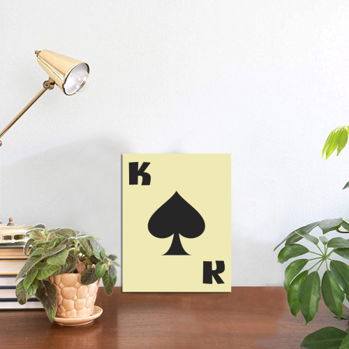 Playing Card King of Spades on Yellow Photo Panel for Tabletop Display 6"x8"