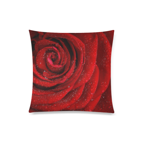 Red rosa Custom Zippered Pillow Case 20"x20"(Twin Sides)
