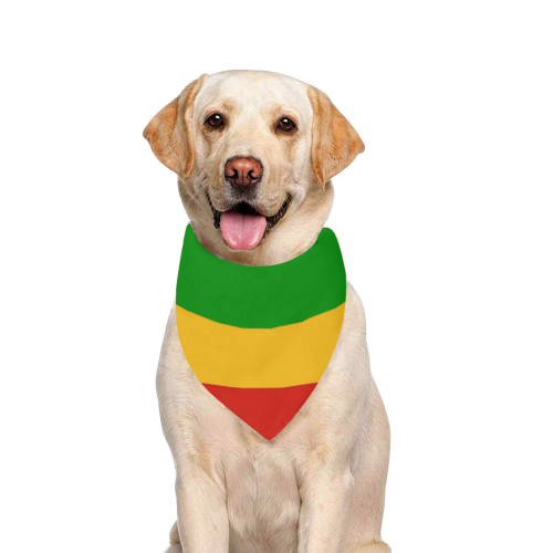 Rastafari Flag Colored Stripes Pet Dog Bandana/Large Size