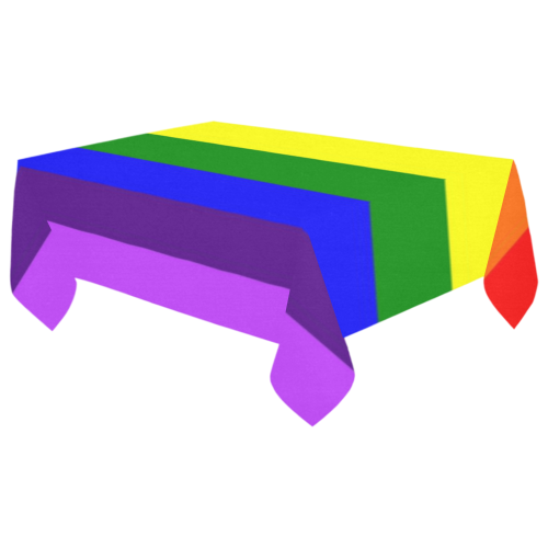 Rainbow Flag (Gay Pride - LGBTQIA+) Cotton Linen Tablecloth 60"x 104"