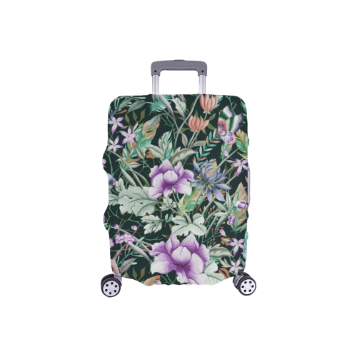 Tropical Flowers Butterflies Feathers Wallpaper 2 Luggage Cover/Small 18"-21"
