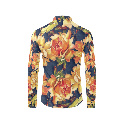 flowers #flowers #pattern #flora Men's All Over Print Casual Dress Shirt (Model T61)