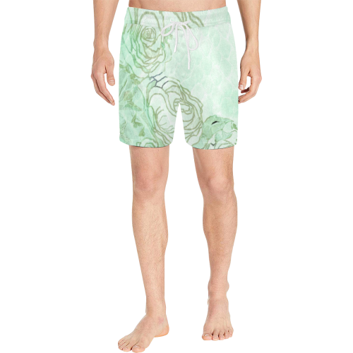 flowers 7 Men's Mid-Length Swim Shorts (Model L39)