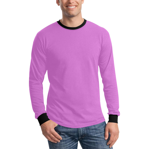 color orchid Men's All Over Print Long Sleeve T-shirt (Model T51)
