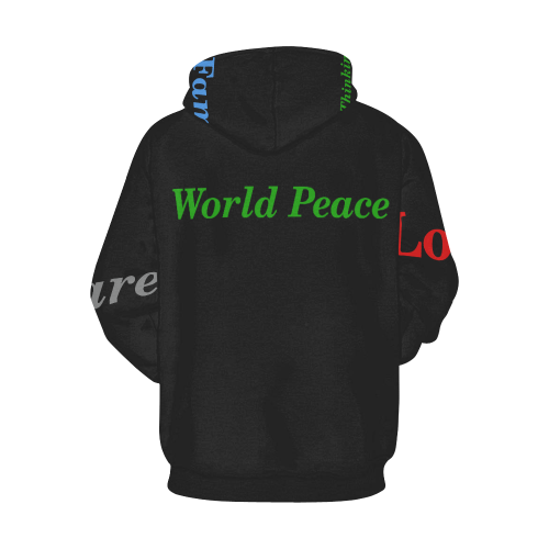 Positive Words All Over Print Hoodie for Women (USA Size) (Model H13)
