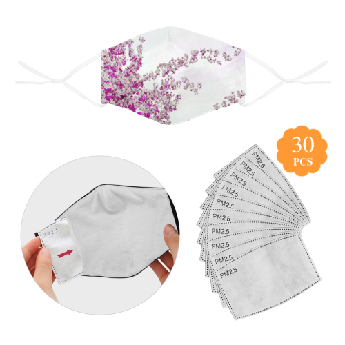 Sakura cherry blossom community face mask 3D Mouth Mask with Drawstring (30 Filters Included) (Model M04) (Non-medical Products)