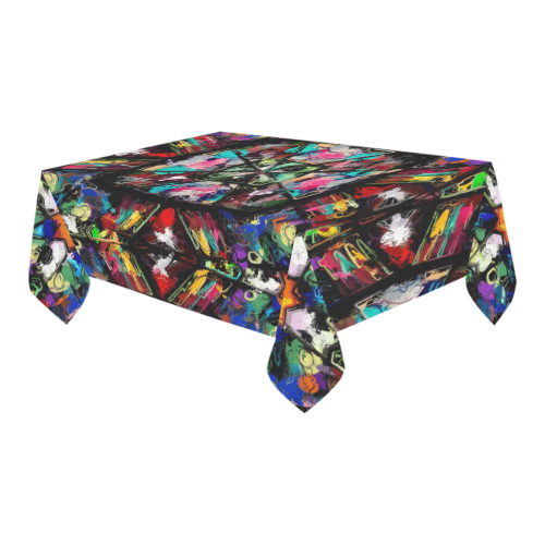 Ecuadorian Stained Glass Cotton Linen Tablecloth 60" x 90"