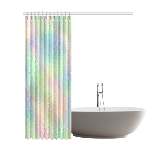 Pastel Mermaid Sparkles Shower Curtain 72"x84"
