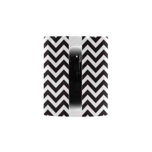 HIPSTER zigzag chevron pattern black & white Custom Morphing Mug (11oz)