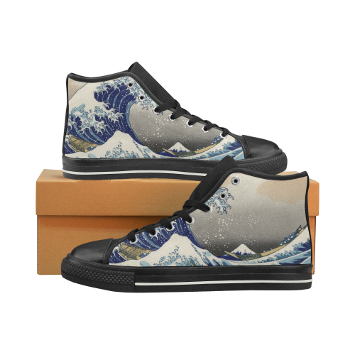 Wave High Top Canvas Shoes for Kid (Model 017)