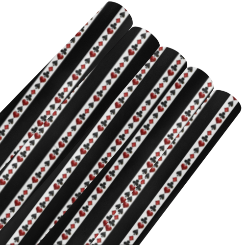 Las Vegas Playing Card Symbols Stripes Gift Wrapping Paper 58"x 23" (5 Rolls)