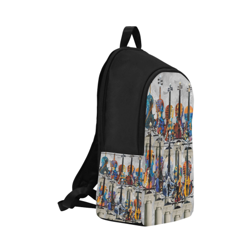 Music Backpack Violin Print Colorful Juleez Fabric Backpack for Adult (Model 1659)