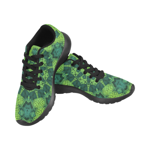 Green Theme Mandala Women's Running Shoes/Large Size (Model 020)