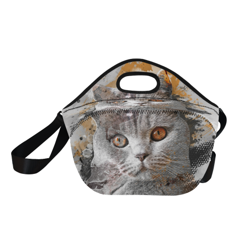 cat kitty art #cat #kitty Neoprene Lunch Bag/Large (Model 1669)
