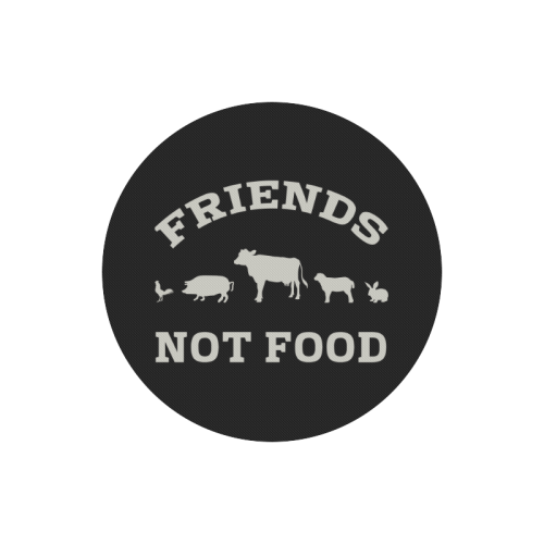 Friends Not Food (Go Vegan) Round Mousepad
