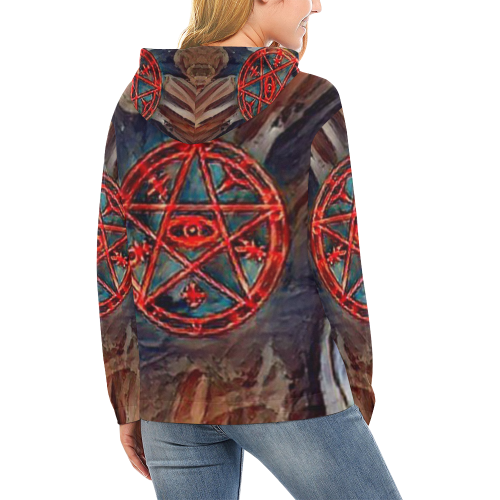 Lilith In Bloom Airbrushed All Over Print Hoodie for Women (USA Size) (Model H13)