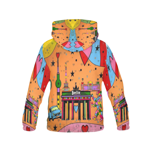 Berlin Popart by Nico Bielow All Over Print Hoodie for Men/Large Size (USA Size) (Model H13)
