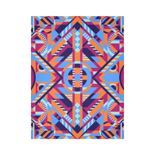 Modern Geometric Pattern Cotton Linen Wall Tapestry 60"x 80"