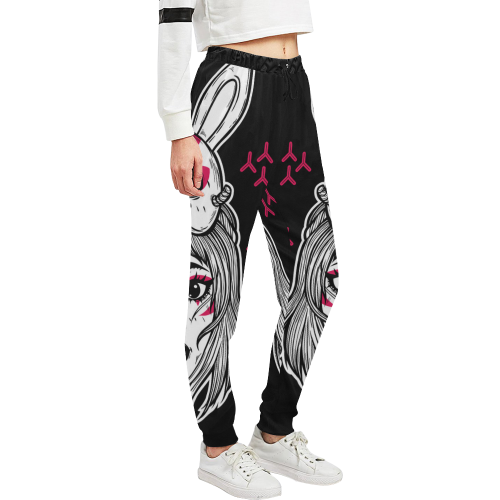 girl with a mask bunny Unisex All Over Print Sweatpants (Model L11)