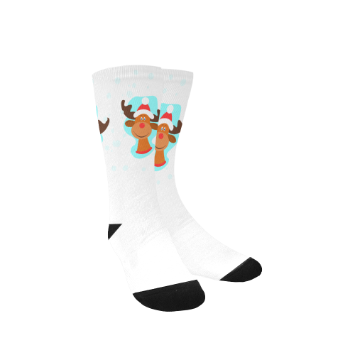 Funny Christmas Reindeer Custom Socks for Women