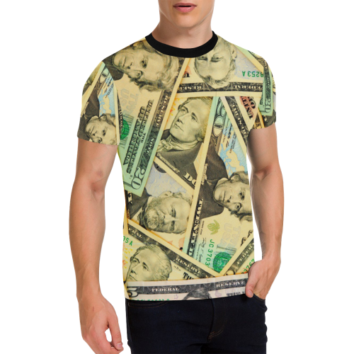 US DOLLARS Men's All Over Print T-Shirt with Chest Pocket (Model T56)