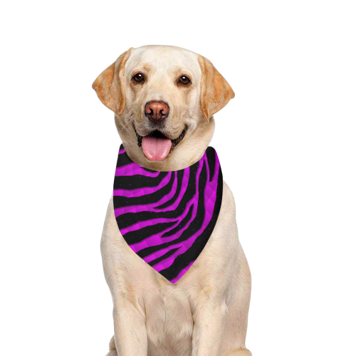 Ripped SpaceTime Stripes - Pink Pet Dog Bandana/Large Size