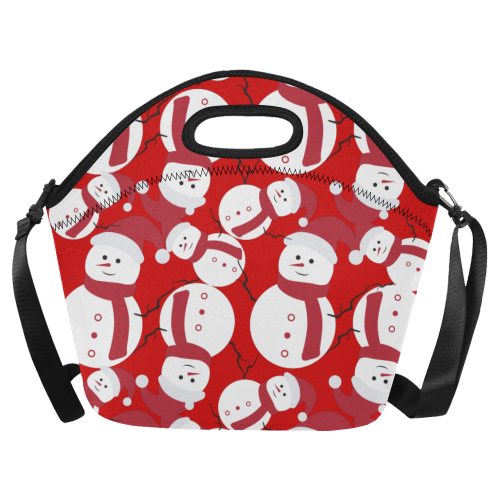 Snowman RED Neoprene Lunch Bag/Large (Model 1669)