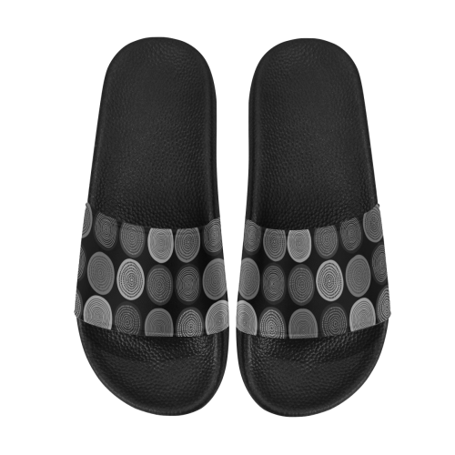 Scandinavian Circle Dots Mandala Pattern 3 Men's Slide Sandals (Model 057)