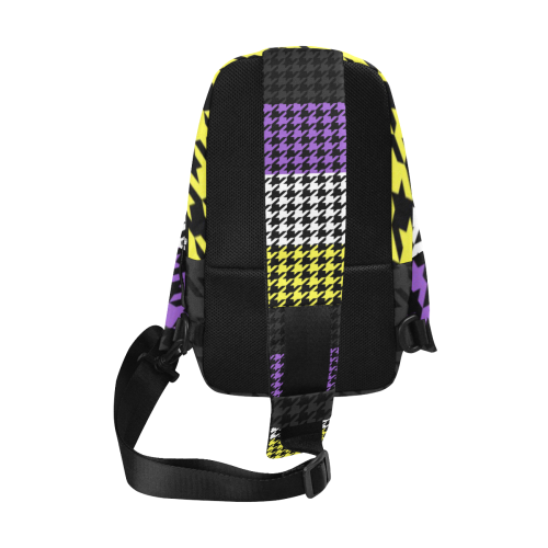 Non-Binary Pride Houndstooth Print Chest Bag (Model 1678)
