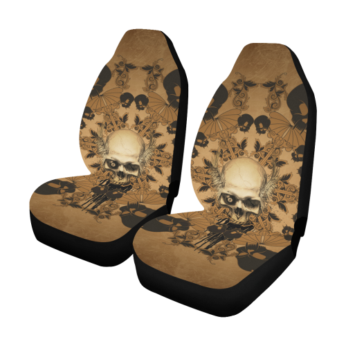 Skull with skull mandala on the background Car Seat Covers (Set of 2)