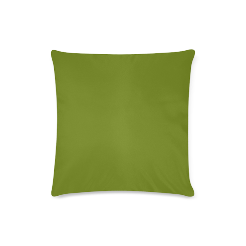 Olive Green Custom Zippered Pillow Case 16"x16"(Twin Sides)