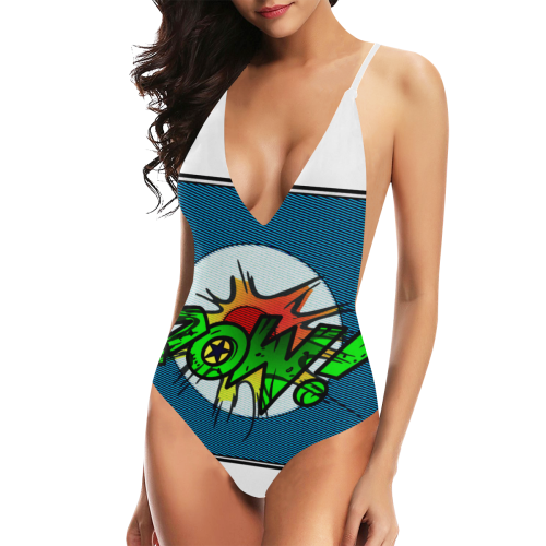 pow Sexy Lacing Backless One-Piece Swimsuit (Model S10)