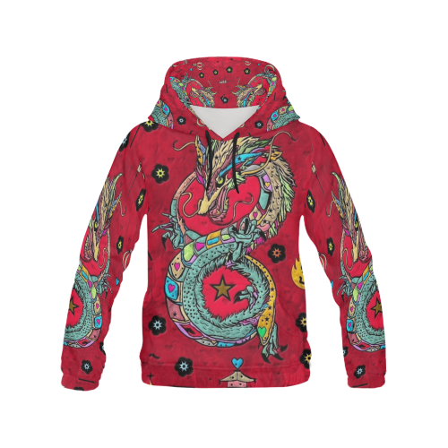 Dragon Popart by Nico Bielow All Over Print Hoodie for Men/Large Size (USA Size) (Model H13)