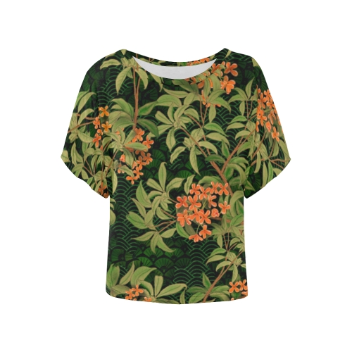 Kinmokusei Women's Batwing-Sleeved Blouse T shirt (Model T44)