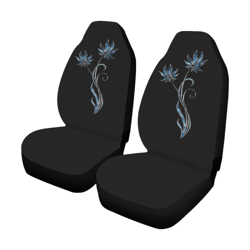 Sapphire Jewel Flower 2 Car Seat Covers (Set of 2)