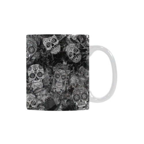 Gothic Sugar Skull Pattern III Custom White Mug (11OZ)