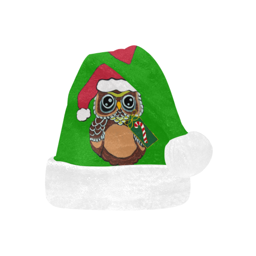 Christmas Owl Red/White Santa Hat