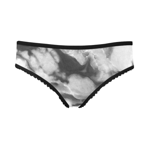 Marble Black and White Pattern Women's All Over Print Girl Briefs (Model L14)