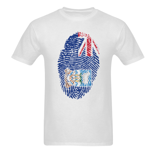 Falkland Flag Fingerprint Men's T-Shirt in USA Size (Two Sides Printing)